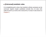 [Universal] totalistic rules