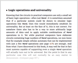 Logic operations and universality