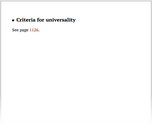 Criteria for universality