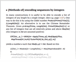 [Methods of] encoding sequences by integers