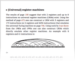 [Universal] register machines