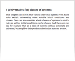 [Universality for] classes of systems