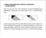 Other examples [of cellular automaton computation]