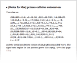 [Rules for the] primes cellular automaton