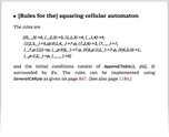 [Rules for the] squaring cellular automaton