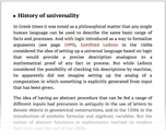 History of universality