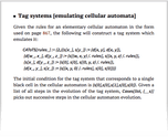 Tag systems [emulating cellular automata]