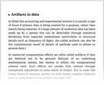 Artifacts in data