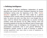 Defining intelligence