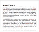 [History of] SETI