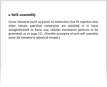 Self-assembly