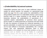 [Undecidability in] natural systems