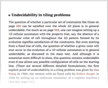 Undecidability in tiling problems