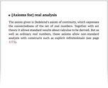 [Axioms for] real analysis