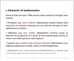 Character of mathematics