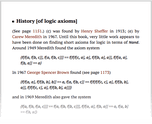 History [of logic axioms]