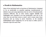 Proofs in Mathematica