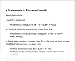 Statements in Peano arithmetic