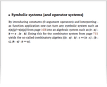 Symbolic systems [and operator systems]