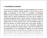 Transfinite numbers