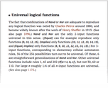 Universal logical functions