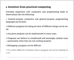 Intuition from practical computing