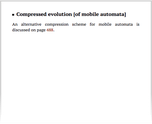 Compressed evolution [of mobile automata]