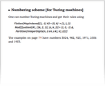 Numbering scheme [for Turing machines]
