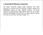 Generalized Fibonacci sequences