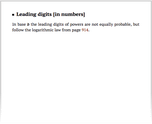 Leading digits [in numbers]
