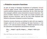 Primitive recursive functions