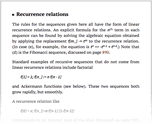 Recurrence relations