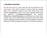 Numbers of primes