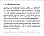 Results about primes