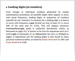 Leading digits [in numbers]