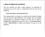 Runs of digits [in numbers]