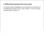 Differential equations [for sine sums]