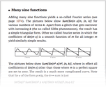 Many sine functions