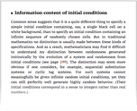 Information content of initial conditions