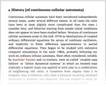 History [of continuous cellular automata]