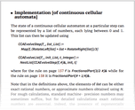 Implementation [of continuous cellular automata]