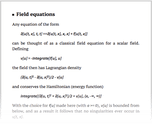 Field equations