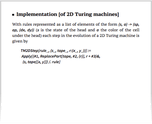 Implementation [of 2D Turing machines]