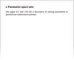 Parameter space sets