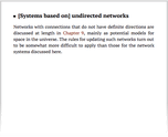 [Systems based on] undirected networks