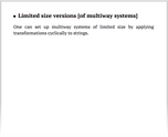 Limited size versions [of multiway systems]