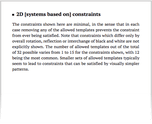 2D [systems based on] constraints