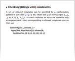 Checking [tilings with] constraints