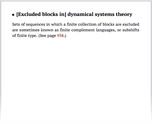 [Excluded blocks in] dynamical systems theory