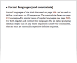 Formal languages [and constraints]